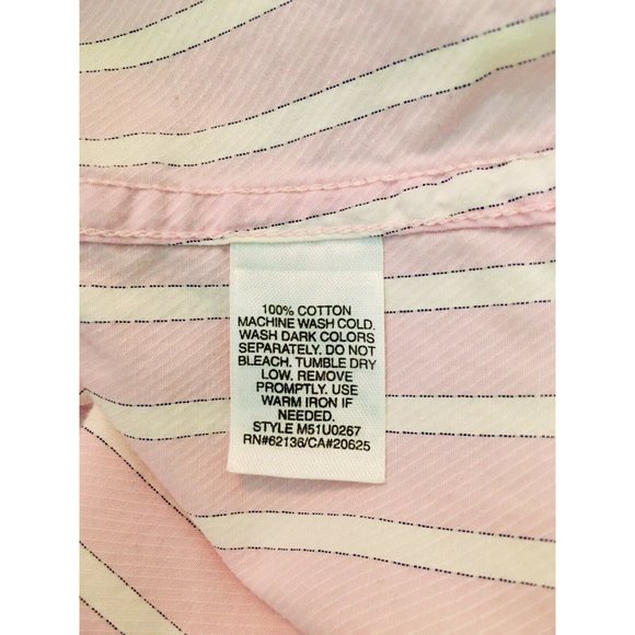 Vintage GUESS Men's Pink Striped Button-Down Dress Shirt Size XL/XXL - Picture 10 of 10